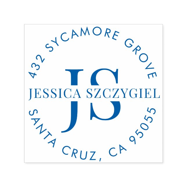 Carimbo Auto Entintado Iniciais do Monograma Personalizado Nome do Cheio  (Design)