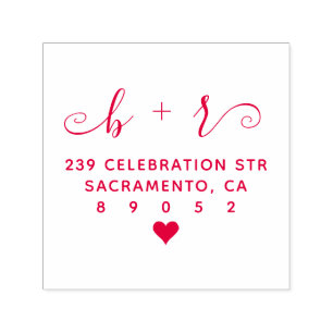 Carimbo Auto Entintado Iniciais escritas à mão bonitos que Wedding o