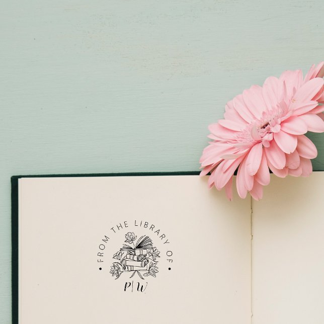 Carimbo Auto Entintado Iniciais Personalizados De Livro Desenhados À Mão  (Criador carregado)
