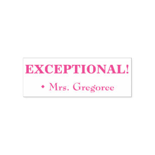 Carimbo Auto Entintado Inspirando "EXCEPCIONAL!" + Nome personalizado do