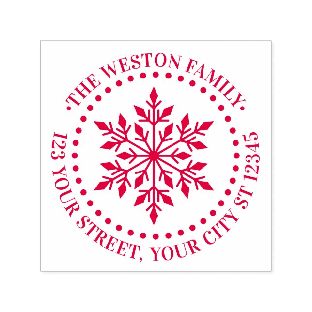 Carimbo Auto Entintado Inverno Feriados Snowflake Nome da neve Endereço d (Design)