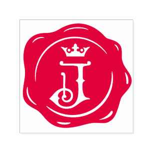 Carimbo Auto Entintado J - Antiga cera - Letra inicial gótica gótica