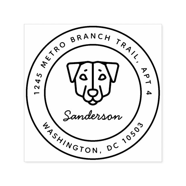 Carimbo Auto Entintado Jack Russell Terrier Endereço de Devolução (Design)