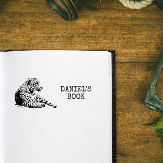 Carimbo Auto Entintado Jaguar no Ledge Este Livro Pertence A Bookplate