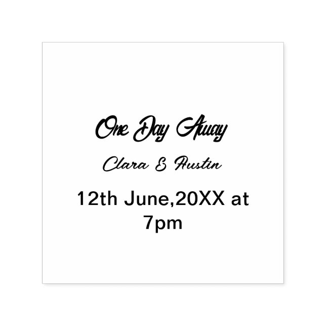 Carimbo Auto Entintado jantar de ensaio Um dia à noite antes do nome da (Design)