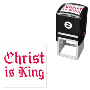 Carimbo Auto Entintado Jesus Cristo é Rei Arte Grunge Gothic Blackletter