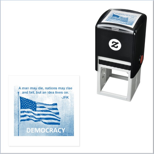 Carimbo Auto Entintado JFK Cotação Democracia Design de Bandeira American (Criador carregado)