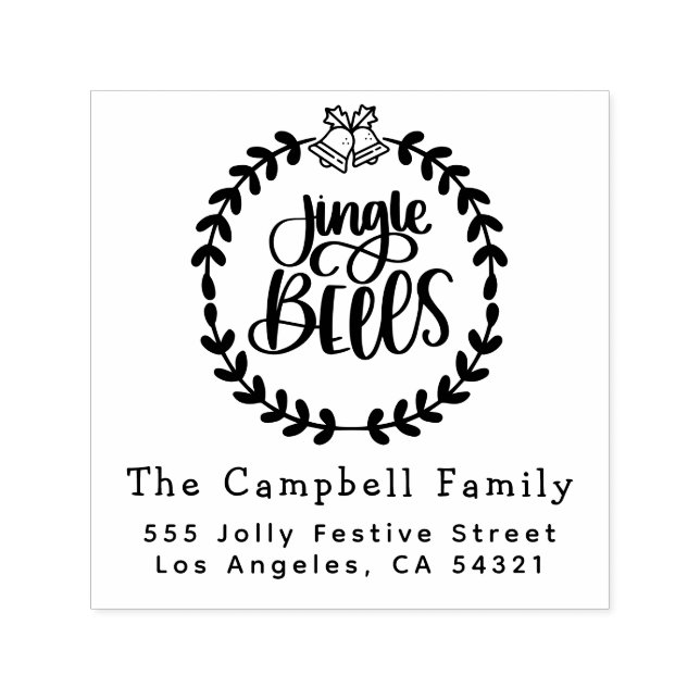 Carimbo Auto Entintado Jingle Bells Nome da família natalina Endereço de  (Design)