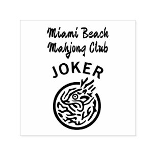 Carimbo Auto Entintado Jogo de Mahjong Com Blocos Coringa #1 com Seu Text