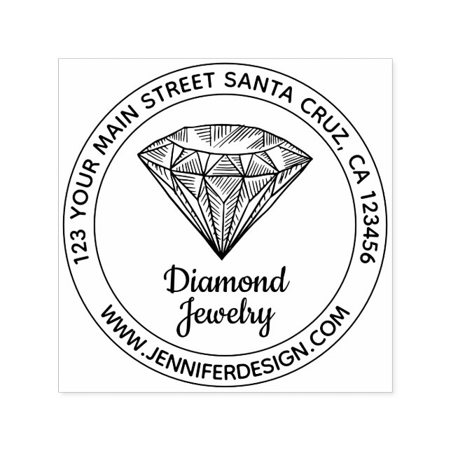 Carimbo Auto Entintado Joia Bling Diamante (Design)