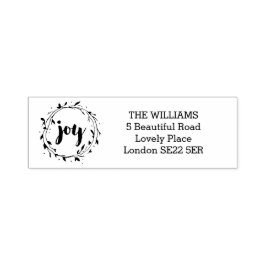 Carimbo Auto Entintado Joy Wreath Holiday Address