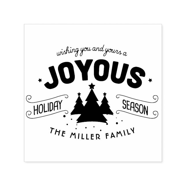 Carimbo Auto Entintado Joyous Holiday Season Fir Trees ID580 (Design)
