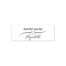 Carimbo Auto Entintado Just for You By Your Name in Script & Heart