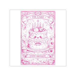 Carimbo Auto Entintado Kawaii Tarot Aniversário “O Bolo” Pastel fofo