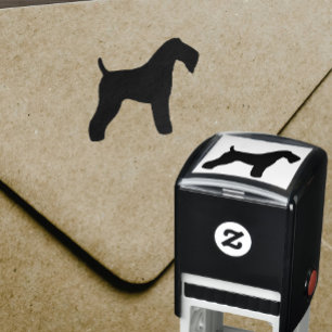 Carimbo Auto Entintado Kerry Blue Terrier Dog Brey Silhouette