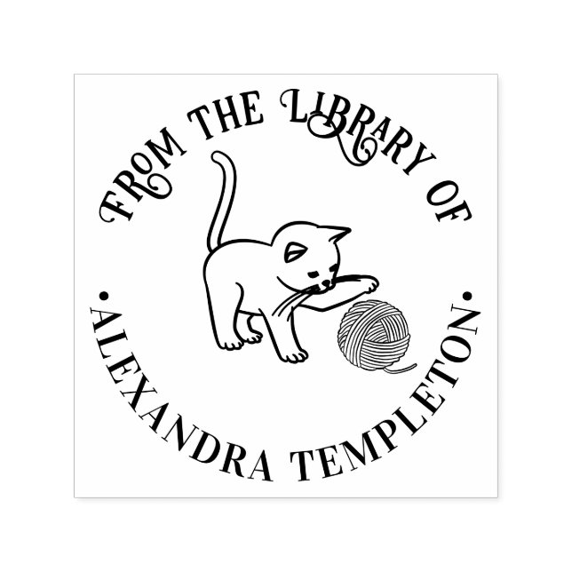 Carimbo Auto Entintado Kitten Reproduzindo Com O Nome Do Livro Da Bibliot (Design)