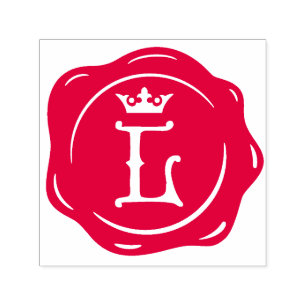 Carimbo Auto Entintado L - Antiga cera - Letra inicial gótica cercada