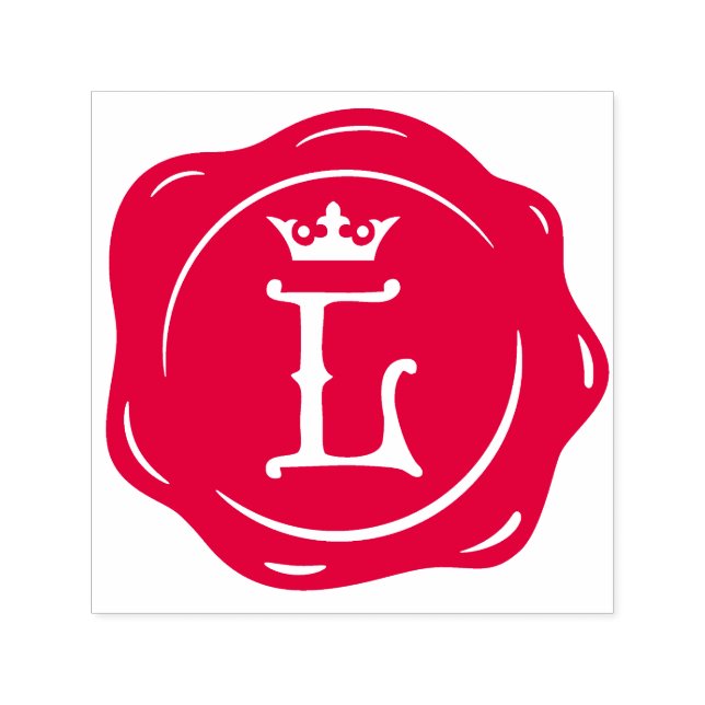 Carimbo Auto Entintado L - Antiga cera - Letra inicial gótica cercada (Design)