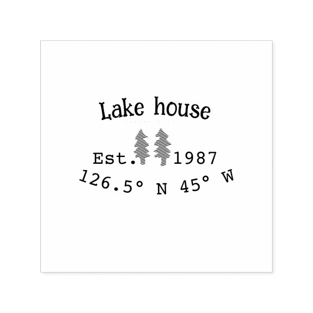 Carimbo Auto Entintado Lago House ets. Data ano em que as coordenadas per (Design)