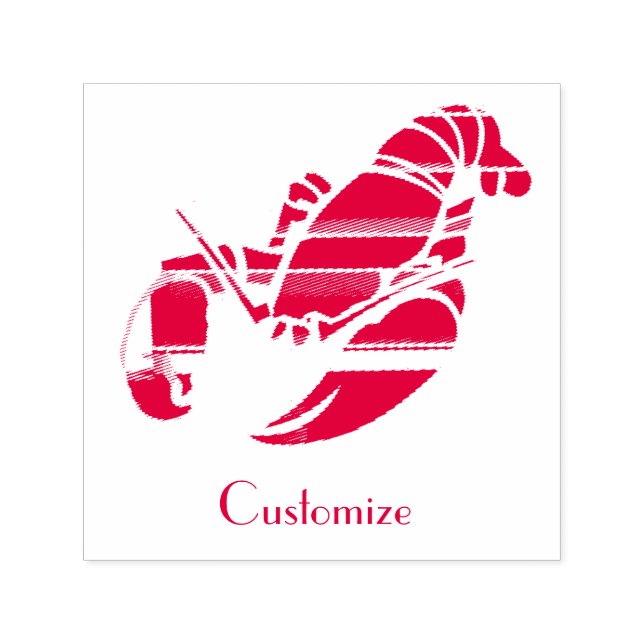 Carimbo Auto Entintado Lagosta Vermelha Lagosta Thunder_Cove (Design)