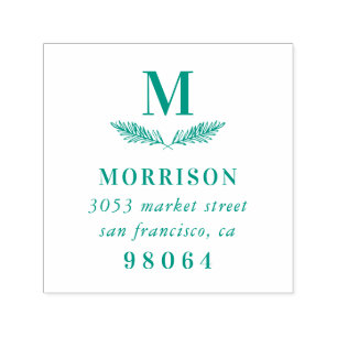 Carimbo Auto Entintado Laurel Branch Endereço de devolução do Monograma