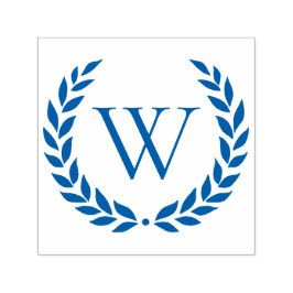 Carimbo Auto Entintado Laurel Wreath Monogrammed Inicial
