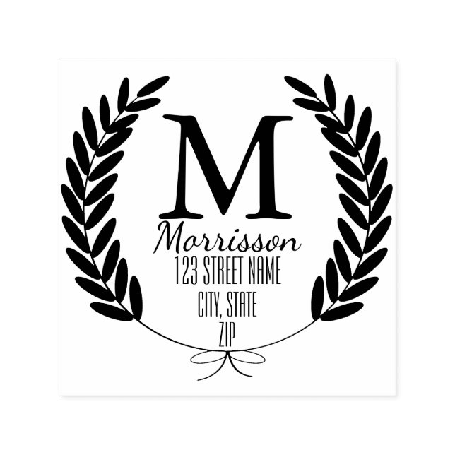 Carimbo Auto Entintado Laureles de Trigo Personalizadas (Design)