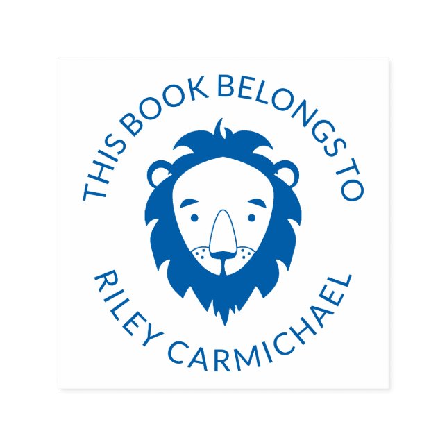 Carimbo Auto Entintado Leão Este Livro Pertence A - Nome (Design)