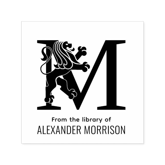 Carimbo Auto Entintado Leão Heráldico Emp Pé Sobre o Livro de Nome de Ini (Design)