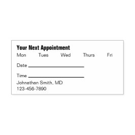 Carimbo Auto Entintado Lembrete de Compromisso para um Médico