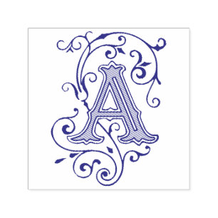 Carimbo Auto Entintado Letra do Flourish do Victorian um monograma