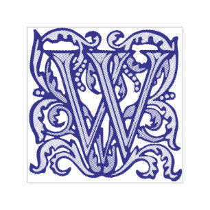 Carimbo Auto Entintado Letra Manuscrita Medieval W