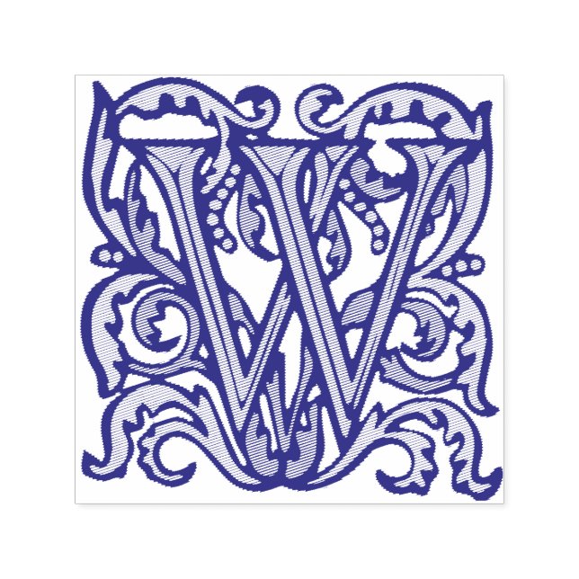 Carimbo Auto Entintado Letra Manuscrita Medieval W (Design)