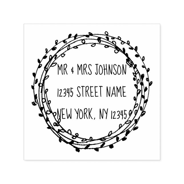 Carimbo Auto Entintado Letras florais redondas, flutuantes, sob medida (Design)