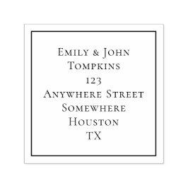 Carimbo Auto Entintado Limite quadrado de endereço de devolução simples