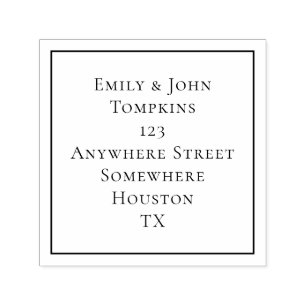 Carimbo Auto Entintado Limite quadrado de endereço de devolução simples