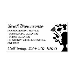 Carimbo Auto Entintado Limpeza do Elegante Preto