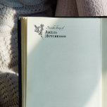 Carimbo Auto Entintado Linda Flower Branch Vintage Name Book Plate<br><div class="desc">Da biblioteca do autocunho com um cheio de flores e folhas. Um bonito prato floral para carimbar seus livros.</div>
