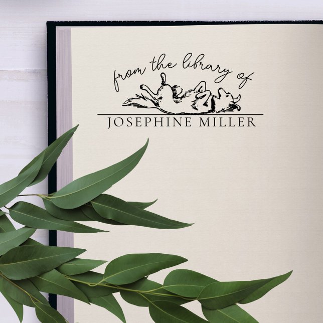 Carimbo Auto Entintado Livro da Biblioteca de Cachorros Cachorros escreve (Perfect library book stamp for a dog lover!)