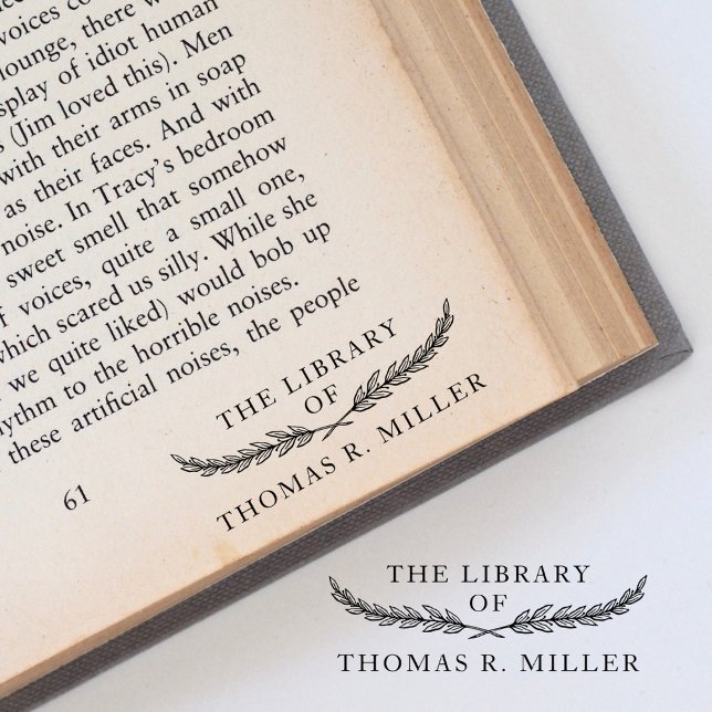 Carimbo Auto Entintado Livro de Biblioteca Personalizada Botânica Simples (Criador carregado)