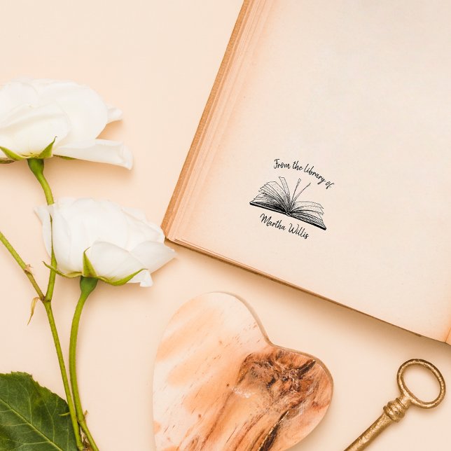 Carimbo Auto Entintado Livro de Nome Personalizado do Livro de Manuscrito (Criador carregado)