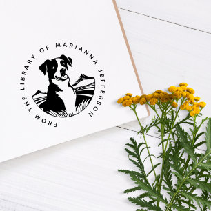 Carimbo Auto Entintado Livro Personalizado da Biblioteca do Cão das Monta