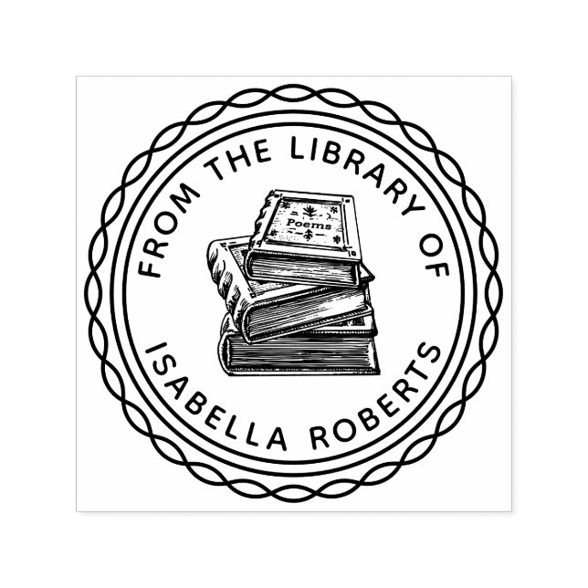 Carimbo Auto Entintado Livro Retirado À Mão Da Biblioteca De (Design)