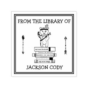 Carimbo Auto Entintado Livros bonitos do urso & das setas da biblioteca