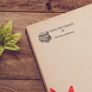 Carimbo Auto Entintado Livros de Biblioteca Personalizada Vintage