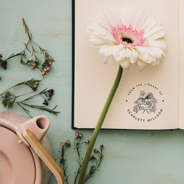 Carimbo Auto Entintado Livros Modernos desenhados à mão pela Biblioteca d (Criador carregado)