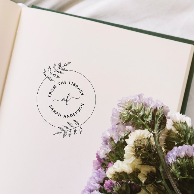 Carimbo Auto Entintado Livros Modernos e Elegantes Personalizados Da Bibl (Criador carregado)