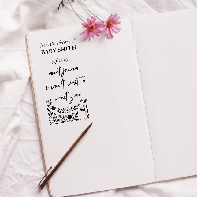 Carimbo Auto Entintado Livros para Bebê | Primeira Biblioteca do Bebê (From the library of Baby Shower, Baby's First Library, books for baby, Our next chapter Stamp)