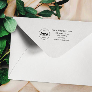 Carimbo Auto Entintado Logotipo comercial Endereço profissional mínimo