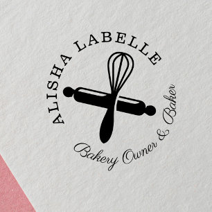Carimbo Auto Entintado Logotipo da padaria Mínima de Pino Rolante de Made